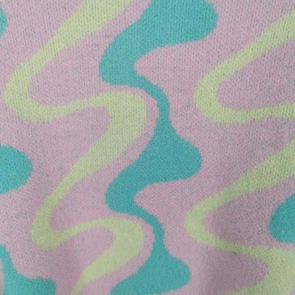 RECLAIMED VINTAGE Swirl Print Pastel Jumper Oversized UK 8 10 - Picture 4 of 8